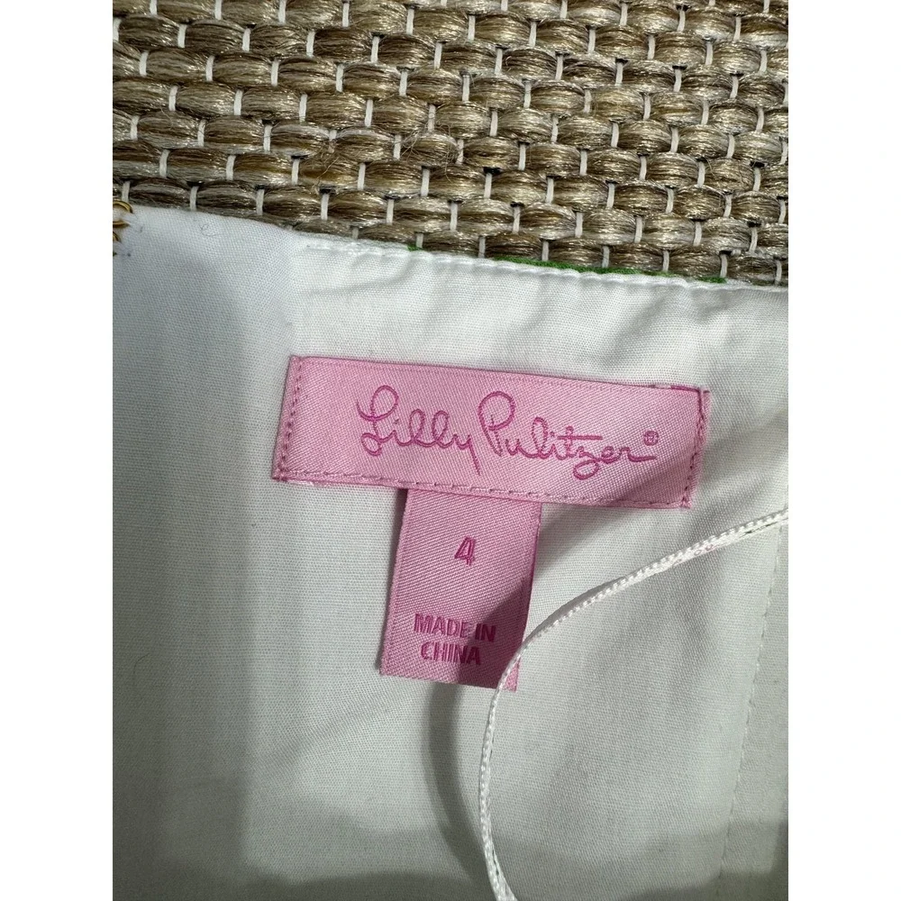 Lilly Pulitzer Dress Women's 4 Mint Julep Derby Strapless Bow Green Pink White - Picture 9 of 16